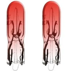 Verre 2x 12V 1.2W T5 ROUGE W2X4.6D AMPOULE WEDGE TRANSPARENT COMPTEUR TABLEAU DE BORD AUTO MOTO SCOOTER