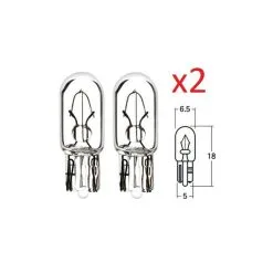 Verre 2X AMPOULE 12V 1.7W T6.5 W2.2x5.2D COMPTEUR LAMPE FEU VOITURE AUTO MOTO TEMOIN