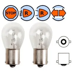 Verre 2x AMPOULE 12V 21W BA15S GROS GLOBE TRANSPARENT AUTO VOITURE MOTO SCOOTER MOBYLETTE FEU AVANT LAMPE PHARE