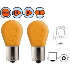 Verre 2x AMPOULE 12V 21W BA15S ORANGE CLIGNOTANT AUTO VOITURE MOTO SCOOTER MOBYLETTE AVANT ARRIÈRE P21W