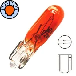 Verre Ampoule 12V 1.2W T5 Wedge Orange
