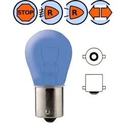 Verre Ampoule 12V 21W BA15S Bleu Gros Globe