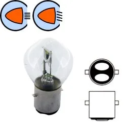 Verre AMPOULE 6V 25/25W S2 BA20D MOTO FEU AVANT PROJECTEUR LAMPE GLOBE PHARE SCOOTER MOBYLETTE MOTONEIGE