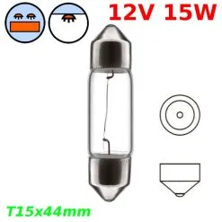 Verre Ampoule Navette 12V 15W T15x44mm