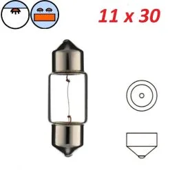 Verre Ampoule Navette 12V 5W SV8.5 11x30 Mm