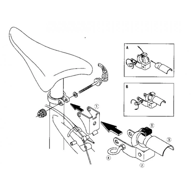 Acier Galvanisé Attelage Attache Pour Remorque De Vélo Fixation Collier Tige De Selle – Image 2