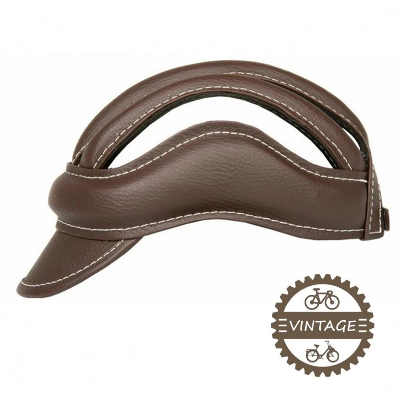 Simili Cuir Casquette "casque" Vintage à Boudins Marron 57 à 61 Cm – Image 2