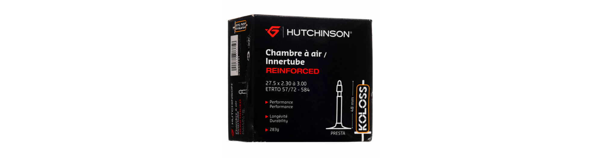 HUTCHINSON Chambre à Air Renforcée 1.2mm, 27.5x2.30-3.00 Valve Presta 48mm