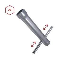 Clé à Bougie 21mm Hexagonale Avec Manche Amovible Moto Scooter