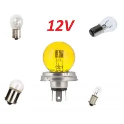 Verre COFFRET AMPOULE 12V JAUNE VOITURE MOTO ANCIENNE : P45T R2 + 21/5W BAY15D + 21W BA15S + 4W BA9S + 5W BA15S