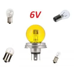 Verre COFFRET AMPOULE 6V JAUNE VOITURE MOTO ANCIENNE : P45T R2 + 21/5W BAY15D + 21W BA15S + 4W BA9S + 5W BA15S