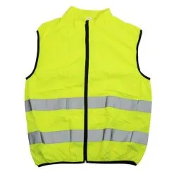 Polyester Gilet Jaune Fluo Réfléchissant Sans Manches Avec Zip Intégral Et Poche Arrière EN1150