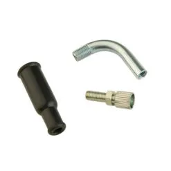 GUIDE CABLE CARBURATEUR DELLORTO SHA : COUDE + VIS + CAOUTCHOUC + ECROU MOTO MOBYLETTE SCOOTER 50CC