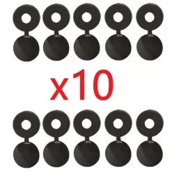 Kit De 10 Cache Rivets Noirs Plaque D'immatriculation