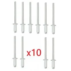 Kit De 10 Rivets Blancs Plaque D'immatriculation