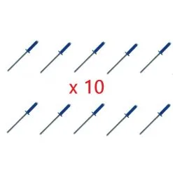 Kit De 10 Rivets Bleus Plaque D'immatriculation