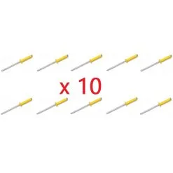 Kit De 10 Rivets Jaunes Plaque D'immatriculation