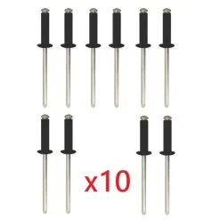 Kit De 10 Rivets Noirs Plaque D'immatriculation