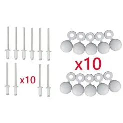 Lot De 10 Rivets + Cache Rivet Blanc Plaque D'IMMATRICULATION Voiture Auto Moto Scooter MOBYLETTE Protection Plastique Aveugle