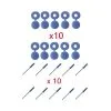 Lot De 10 Rivets + Cache Rivet Bleu Plaque D'IMMATRICULATION Voiture Auto Moto Scooter MOBYLETTE Protection Plastique Aveugle