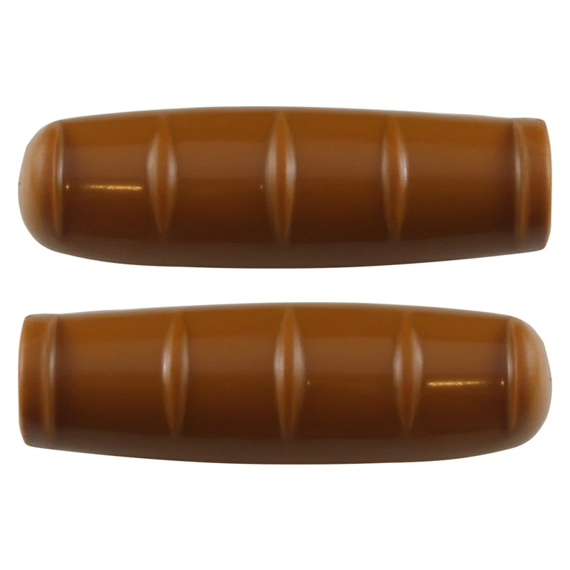 Elastomère PAIRE DE POIGNEE LISSE VELO MARRON 100MM VILLE VINTAGE – Image 2