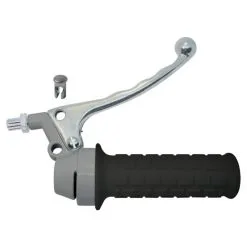 Zamak Et Aluminium Poignée De Gaz Accélérateur 22mm 110mm Noir Gris Poli Cyclo Mobylette Moto (droite)