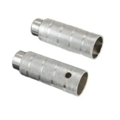 Acier Galvanisé Repose Pied Argent BMX D14 L110 Moleté Fileté (paire)